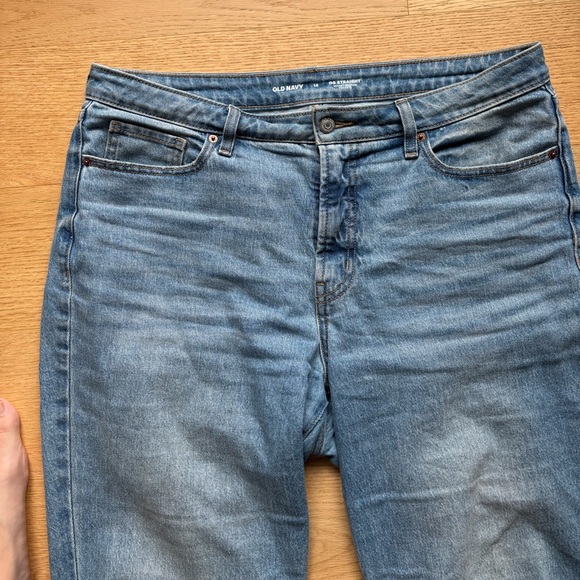 Old Navy Light Blue high rise OG Straight Jeans size 14 - Picture 3 of 6